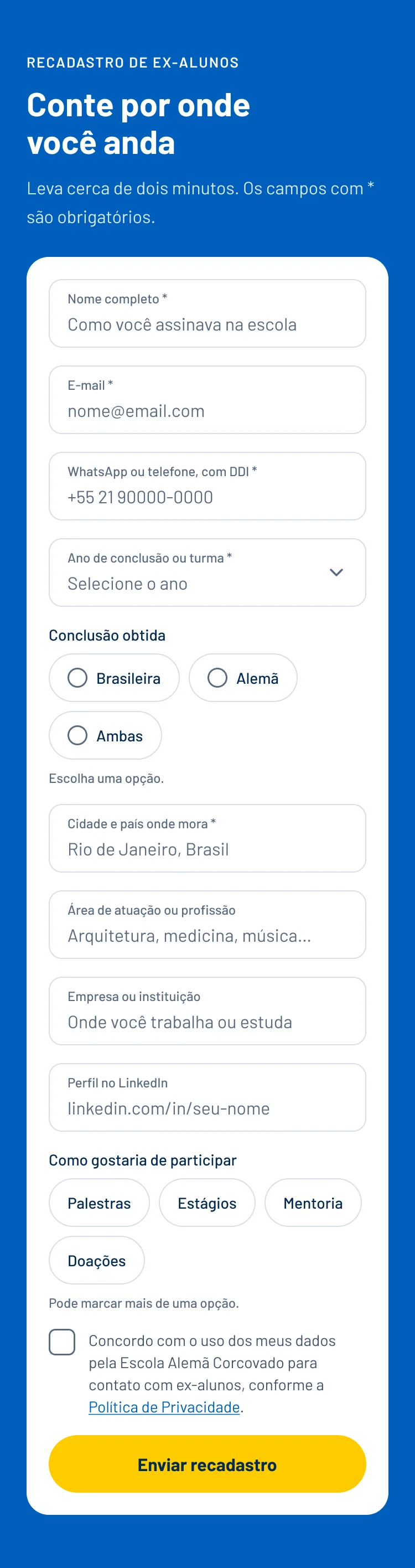 Formulário: Vazio
