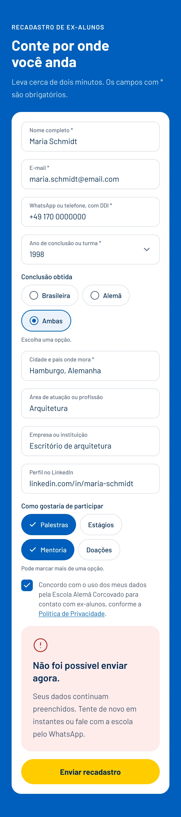 Form: Send error